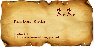 Kustos Kada névjegykártya